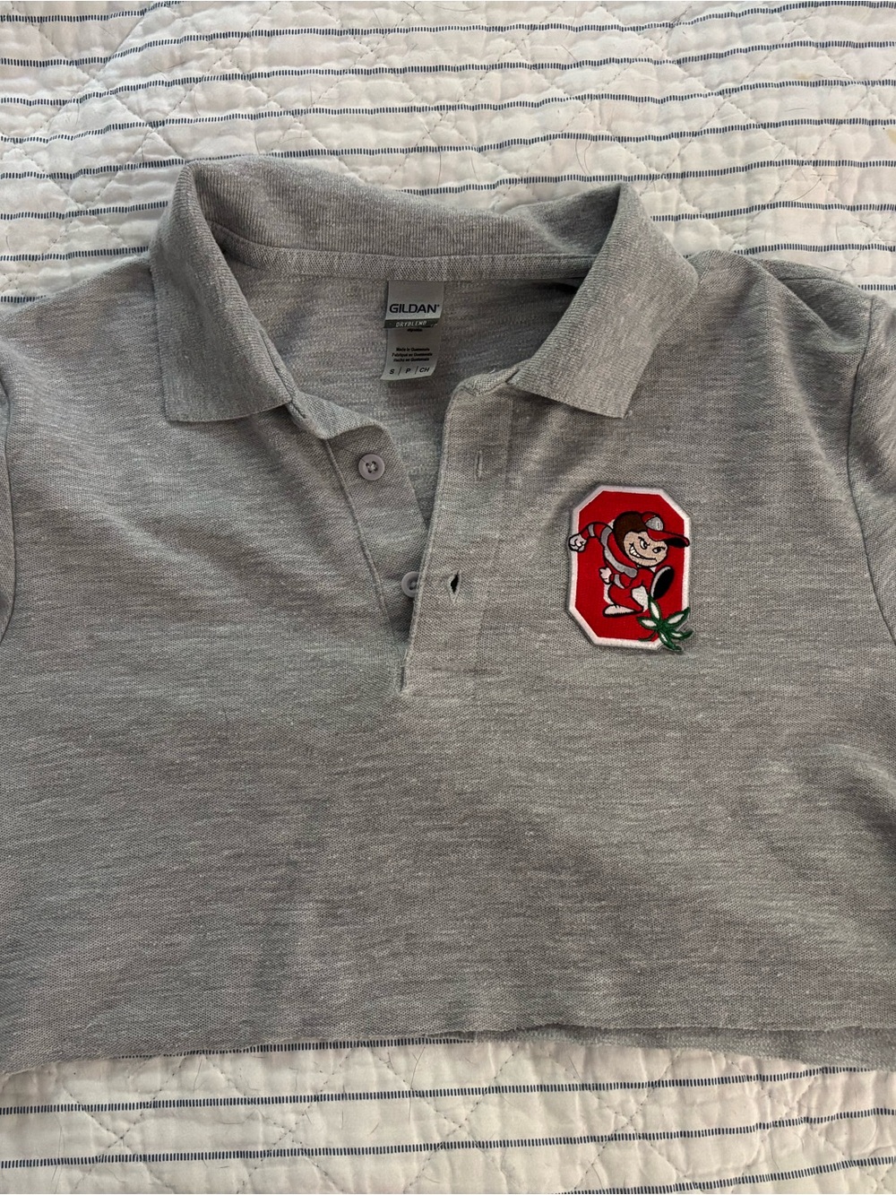 Ohio state  Crop Polo Top with OSU  Patch